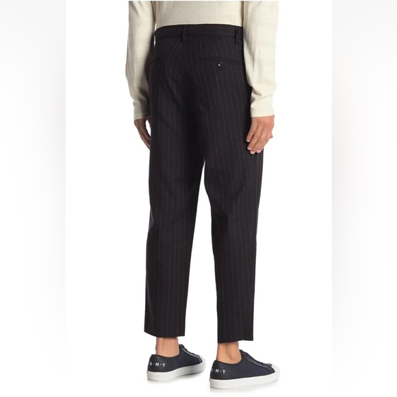 BLDWN Pinstripe Trouser Sz 30 Sato Navy Striped Tencel Cotton Wool Pants NWT - Picture 4 of 12